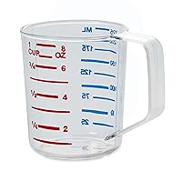 Bouncer Clear Measuring Cup, 1-Cup, Clear, Strong Food Grade, for use with -40-degree F to 212-degree F, Easy Read for Liquid/Dry Ingredients while Cooking