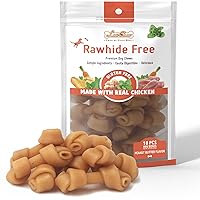 Premium Peanut Butter Dog Chew Bones, Rawhide Free, Gluten Free, Made with Limited Ingredients, Delicious, Healthy, Highly Digestible (Mini 18pcs/Pack)
