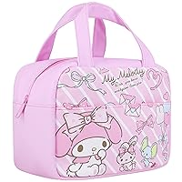 Anime My Melody Lunch Bag for Girls Boys Insulated leakproof Lunch Box Large Compartment Waterproof Reusable Cooler Tote Lunch Container for Work Picnic School Travel