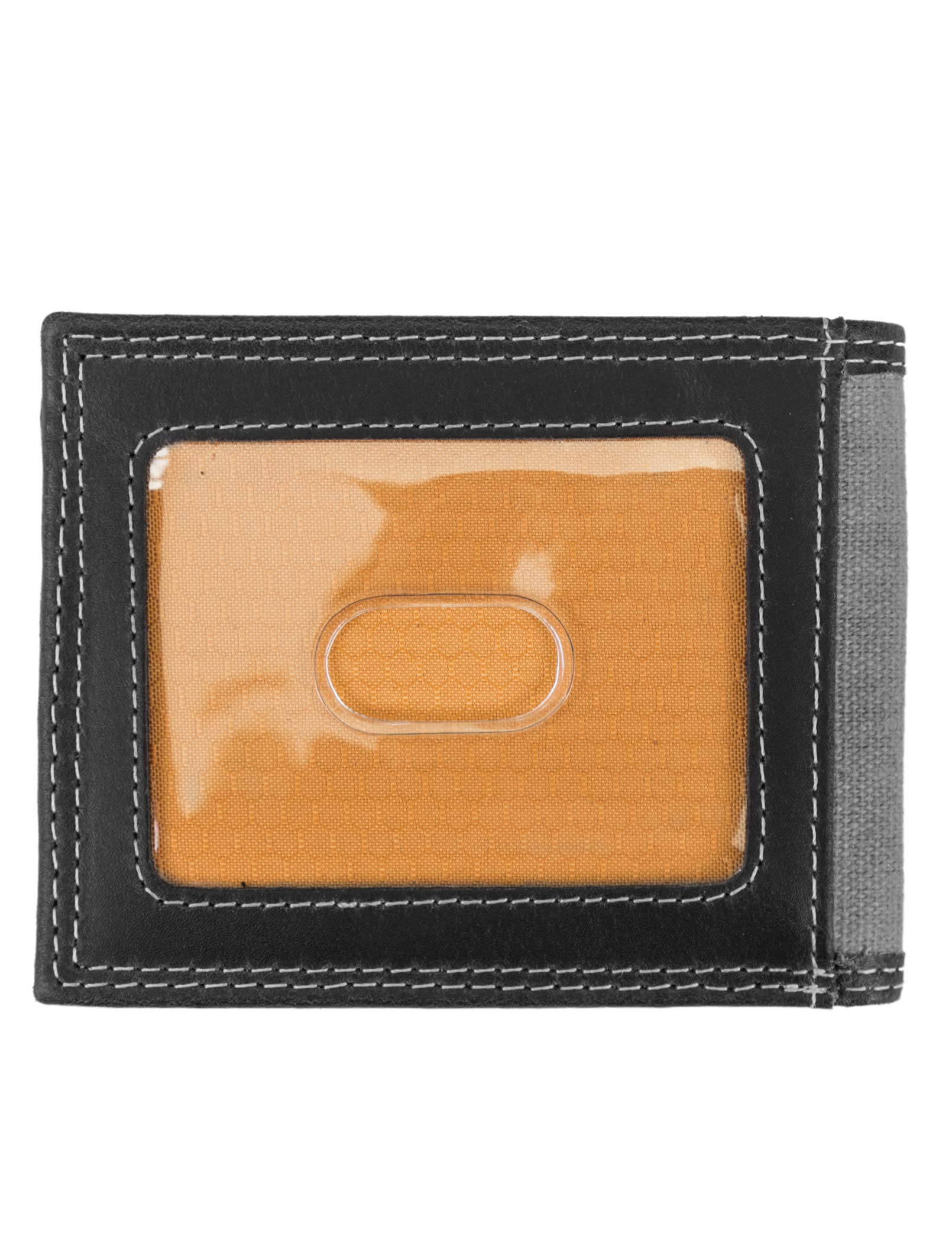 Timberland PRO Men's Canvas Leather RFID Billfold Wallet with Back Id Window