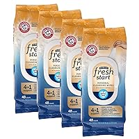FitRight Fresh Start Flushable & Biodegradable Personal Cleansing Wipes, 48 Count, for Urinary Incontinence with the Odor-Control Power of ARM & HAMMER Baking Soda (Pack of 4)
