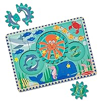 Melissa & Doug Wooden Underwater Jigsaw Spinning Gear Puzzle – 18 Pieces Wooden Puzzle for Toddlers and Preschoolers, for Boys and Girls Ages 3+