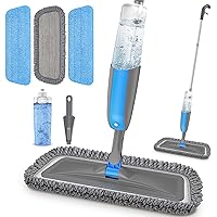 Spray Mop for Floor Cleaning, Microfiber Dust Hardwood Floor Mop, Wet Spray Mop for Wood Laminate Tile Vinyl Floor Home Kitchen Dry Flat Mop with 3 Washable Reusable Pads 1 Refillable Bottle