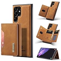 2 in 1 Magnetic Separable Wallet Leather Case for Samsung Galaxy A72 A52 A71 A51 A42 A32 A22 A12 5G 4G Shell, Soft Lined Card Holder Stand Back Cover(Tan,A72 5G/4G)