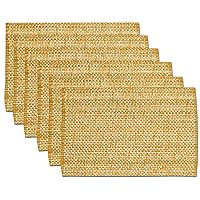 100% Cotton Placemats for Dining Room Tables Rectangle Two Tone Woven Fabric 10