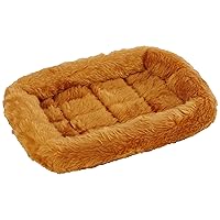MidWest Homes for Pets Cinnamon 18-Inch Pet Bed w/ Comfortable Bolster | Ideal for Small Breeds & Fits an 18-Inch Crate | Easy Maintenance Machine Wash & Dry