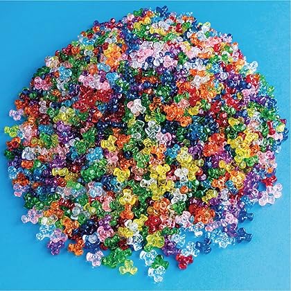 S&S Worldwide Tri-Bead Assortment. Great Mix of Transparent Colors Perfect for Jewelry Making With Elastic Cord or Wire, Plastic Beads - 11mm with 2mm Hole, 1lb. Bag - Approx. 3100 Beads