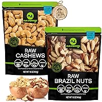 Raw Brazil Nuts + Raw Cashews 16.oz 2 Pack Bundle
