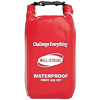 Waterproof First Aid Kit Roll Top Boat Emergency Kit with Waterproof Contents for Fishing Kayaking Boating Swimming Camping Rafting Beach Red