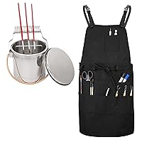 MyLifeUNIT Stainless Steel Paint Brush Cleaner and Adjustable Artist Apron with 10 Pockets for Arts Painting