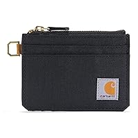 Carhartt womens Wallet, Rugged Leather and Canvas for Women, Available in Multiple Styles & Colors Wallet, Nylon Duck Zippered (Black), One Size US