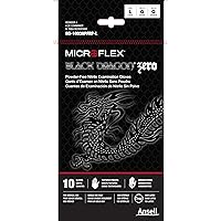 Microflex Black Dragon Latex Gloves - Disposable, Exam Grade, Black, Size Medium (pack of 100)