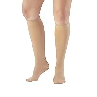 Ames Walker AW Style 200 Medical Support Closed Toe 20-30 mmHg Firm Compression Knee High Stockings Beige Large Wide