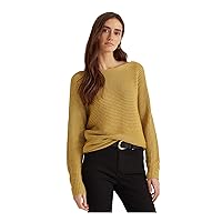 Lauren Ralph Lauren Women's Dolman-Sleeve Boatneck Sweater (Shiny Gold Lurex, XX-Large)