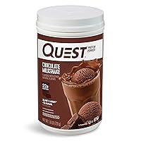 Quest Nutrition Chocolate Milkshake Protein Powder, 22g Protein, 2g Net Carbs, 1g Sugar, Low Carb, Gluten Free, 1.6 Pound, 24 Servings