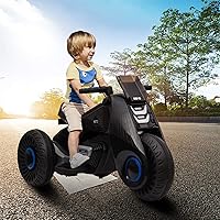 Kids Motorcycle, Kids Ride on Motorbike Toys 3 Wheels Electric Motorcycle - V6 Battery-Powered Dual-Drive Riding Toy w Music Horn & Headlights for Boys and Girls 2-8 Years Old (Black)