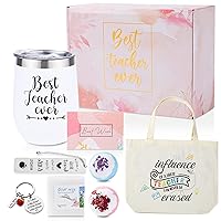 DHQH Teacher's Day Gifts For Teacher Appreciation Gifts Sets Best Teacher Ever Gifts Box for Women Graduation Season Back to School Gift Thank You Gift for Teacher 12oz Wine Tumbler