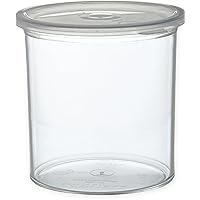 Carlisle FoodService Products Classic Round Storage Container Crock with Lid for Kitchen, Restaurants, Home, Plastic, 1.2 Quarts, Clear