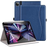 ZtotopCases for iPad Pro 11 Inch 4th/3rd/2nd Generation Case 2022/2021/2020, Premium PU Leather Smart Folio Cover with Auto Wake/Sleep, Hand Strap for iPad Pro 11'' 4th/3rd/2nd Gen,Blue