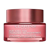 Clarins NEW Multi-Active Renewing Night Moisturizer with Niacinamide | Smooth Fine Lines | Visibly Tighten Pores | Even Tone and Texture | Boost Glow | Strengthen Moisture Barrier | Dry Skin Type