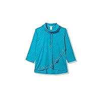 Women's Plus Size Three Quarters Sleeve Drawstring Cowl Collar Wrap Front Hi-lo Top with Embellish