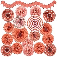 Party Decorations, Rose Gold Papar Fans Pompoms Garlands for Women Girls Mothers Day Bachelorette Wedding Birthday Baby Showers Valentine's Day Party Decorations