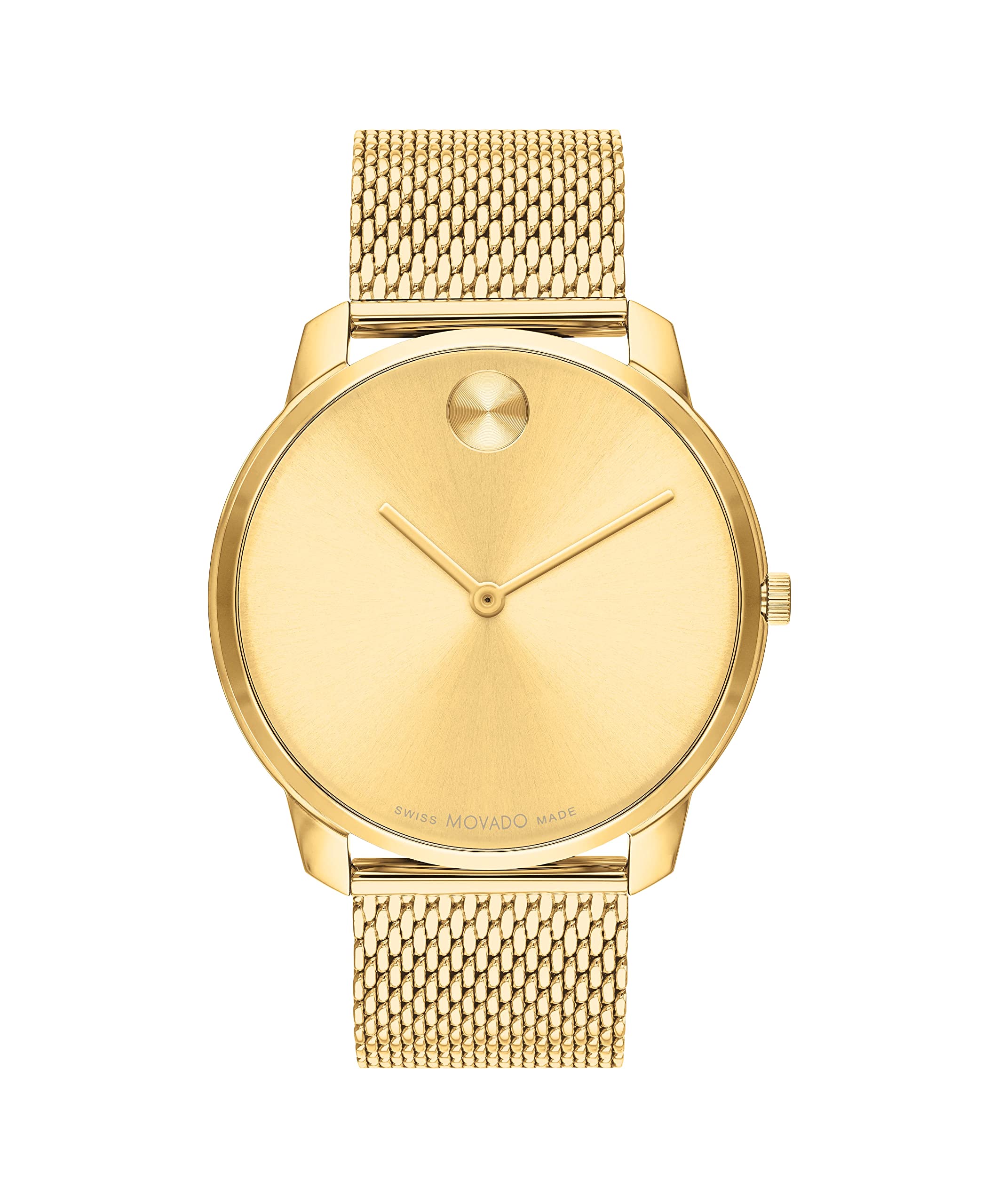Movado Bold Men's Swiss Quartz Stainless Steel and Mesh Bracelet Watch, Color: Gold Plated (Model: 3600833)