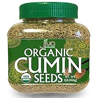 Organic Cumin Seeds Whole 1 Pound Jar - Non-GMO, Pure, Vegan - Cumino