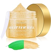 SEISSO Neon Gold Glow Body Glitter Gel, Cosmetic-Grade Glow in The Dark Body Glitter Gel, Mermaid Luminous Glitter Gel, Music Festival Party Rave Accessories for Women Makeup Face Eye Lip Hair