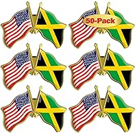 6/12/50/100 Pack-American Jamaica Jamaican Friendship Flag Pins Bulk -1.5”