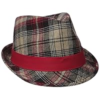 Henschel Hats Men's Wool Blend Plaid Fedora with Solid Band and Loop