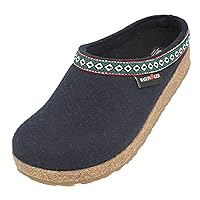 HAFLINGER Women's Gz Classic Grizzly Slippers, Navy, 14