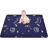Machine Washable Baby Play Mat 63x43”, Baby Playpen Mat Extra Large, Foldable Baby Play Mats for Infants, Toddler Playing Rug Pad, Non Slip Crawling Mat for Floor