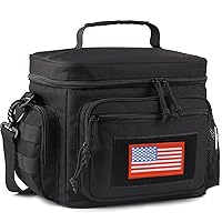 ATRIPACK Lunch Box for Men, Tactical Lunch Bag MOLLE Webbing Leakproof Insulated Large Lunch Cooler Women Adult Meal with Adjustable Shoulder Strap Durable Lunch Pail(Black)