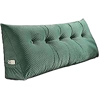 Triangular Headboard Wedge Bed Resting Reading Pillow Large Back Pillow, Queen Full Soft Back Positioning Support Long Cushion with Removable Cover