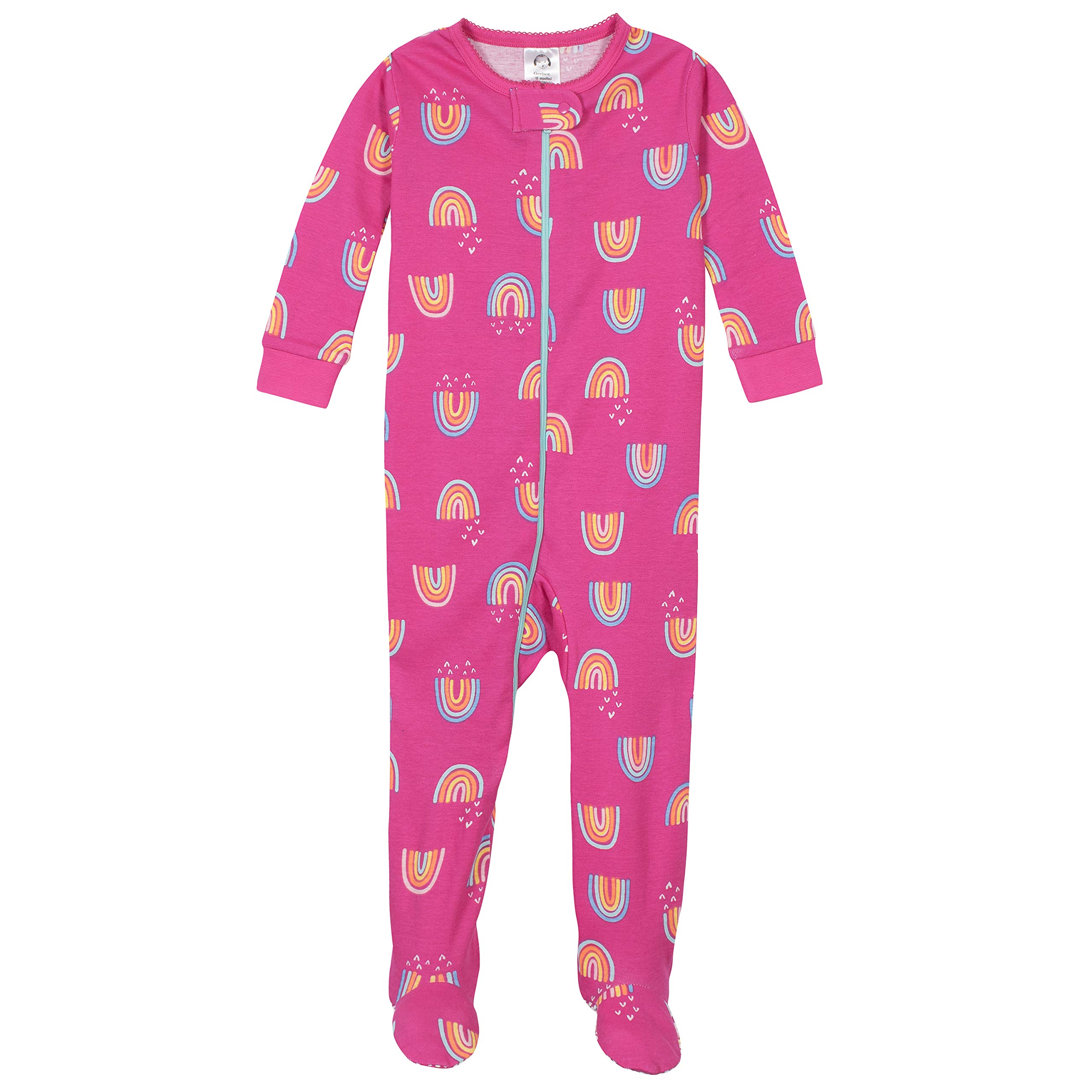 Gerber Baby Girls' 4-Pack Footed Pajamas