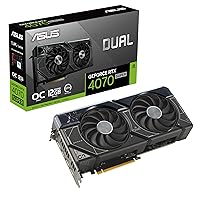 Dual GeForce RTX 4070 Super OC Edition Graphics Card (PCIe 4.0, 12GB GDDR6X, DLSS 3, HDMI 2.1, DisplayPort 1.4a, 2.56-Slot Design, Axial-tech Fan Design, Auto-Extreme Technology, and More)