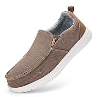 Mens Hands Free Slip-on Loafers Shoes Casual - Mens Boat Shoes Comfy Lightweight Canvas Non-Slip Sneakers Walking Shoes