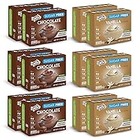 Simply Delish Keto-Friendly Sugar-Free Plant-Based Pudding Bundle - 6 Chocolate & 6 Vanilla Flavored Pudding Dessert Variety Pack (12 pudding mix packets total)
