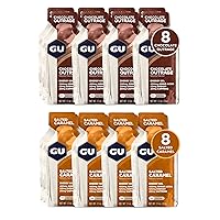 GU Energy Original Sports Nutrition Variety Pack: 8 Chocolate Outrage + 8 Salted Caramel (16 Packets Total)