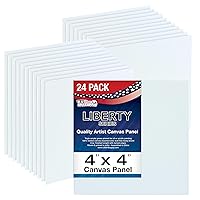 US Art Supply 4 X 4 inch Professional Artist Quality Acid Free Canvas Panel Boards 24-Pack (1 Full Case of 24 Single Canvas Panel Boards)
