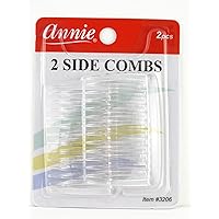 Annie Side Hair Combs - Clear - 2 Pk.