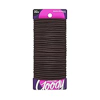 Goody Ouchless Goody Hair Ouchless Women's Hair Braided Elastics 4mm for Medium Hair, Brown, 32 Count (Pack of 1)