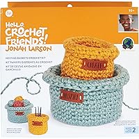 Boye Jonah's Hands Nesting Baskets Beginners Crochet Kit for Kids and Adults, Makes 2 Projects, Multicolor 7 Piece, Small