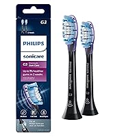 Philips Sonicare Genuine G3 Premium Gum Care Replacement Toothbrush Heads, 2 Brush Heads, Black, HX9052/95