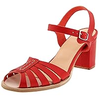 Swedish Hasbeens Women's High Heeled Leather Sandal Ankle-Strap Sandal