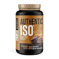 Authentic ISO Grass Fed Whey Protein Isolate Powder - Low Carb, Non-GMO Muscle Building Protein w/No Fillers, Mixes Perfectly for Post Workout Recovery, Chocolate Peanut Butter - 2LB, 30sv