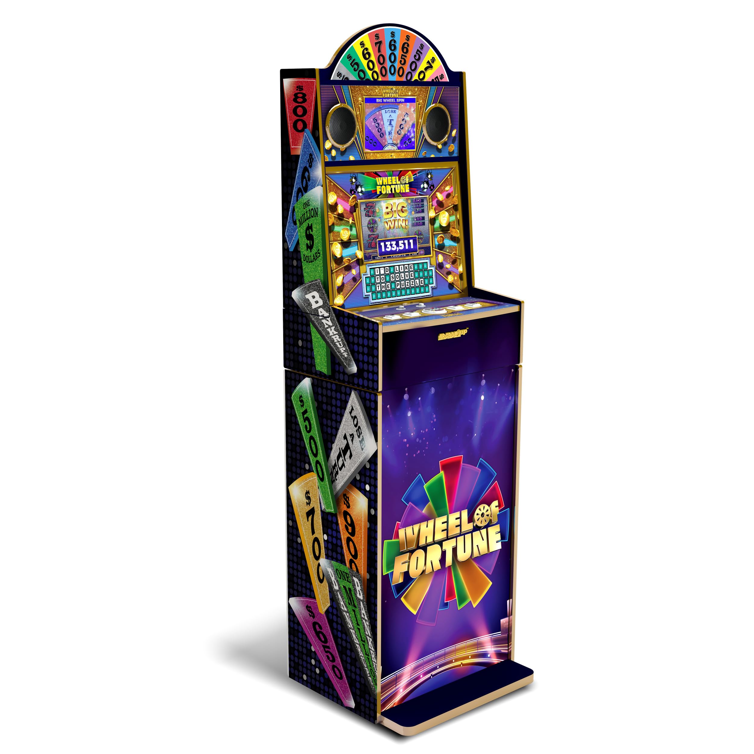 Wheel of Fortune Casinocade Deluxe Arcade Machine for Home, Over 5-feet-Tall Stand-up Cabinet, and 24 Games