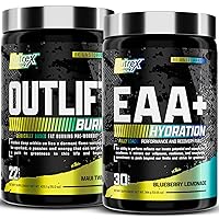 Nutrex Research EAA Hydration Blueberry Lemonade and Outlift Burn Maui Twist Preworkout Bundle
