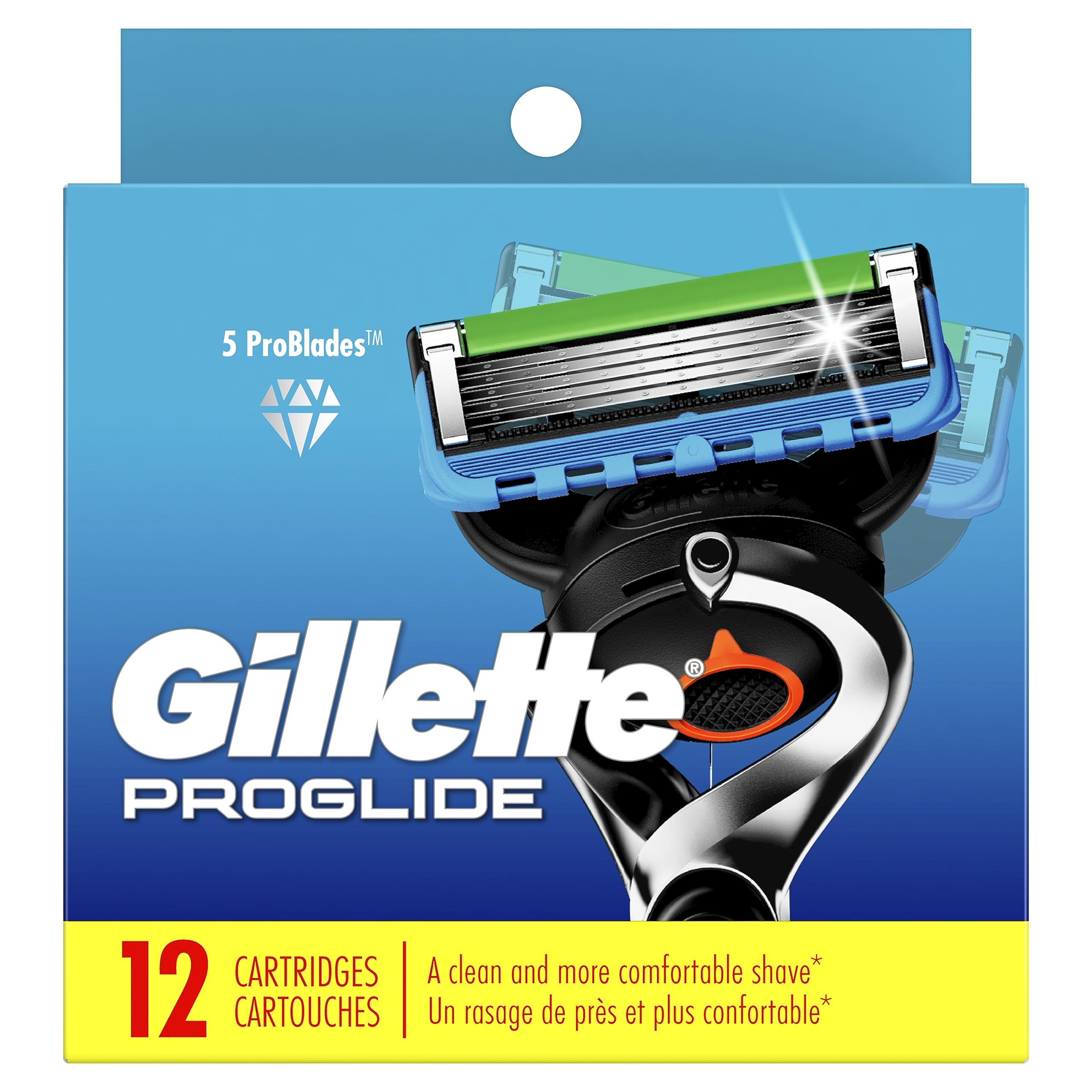 Gillette ProGlide Razor Refills for Men, 12 Razor Blade Refills